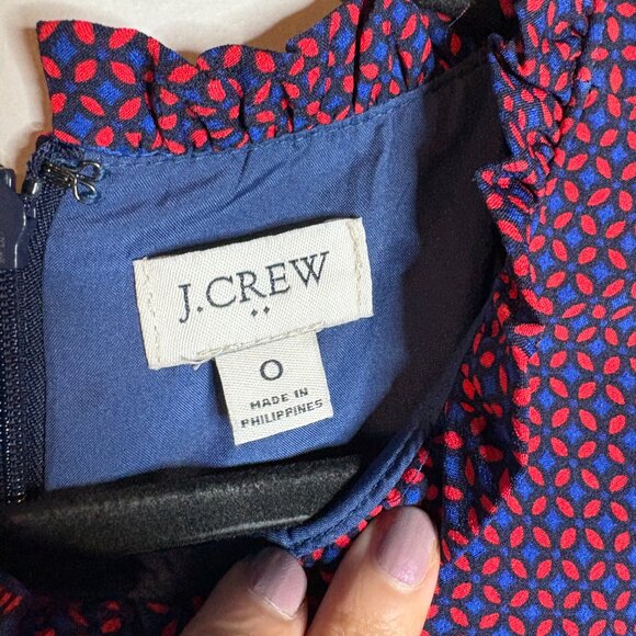 J. Crew Factory Printed ruffleneck suit dress - Picture 3 of 5
